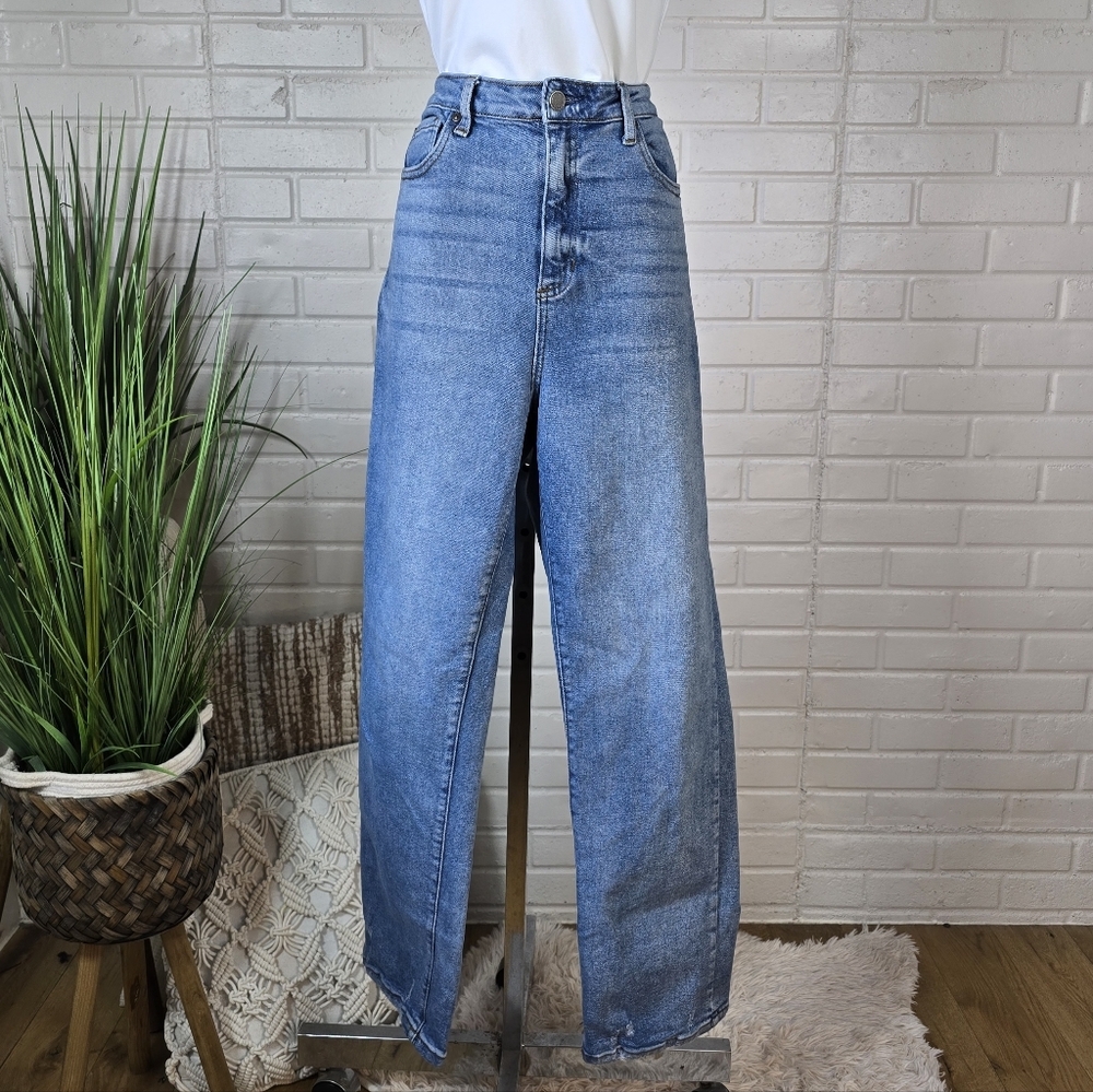 Just Black Denim Blue Full Length High Rise Vintage Straight Jeans 30